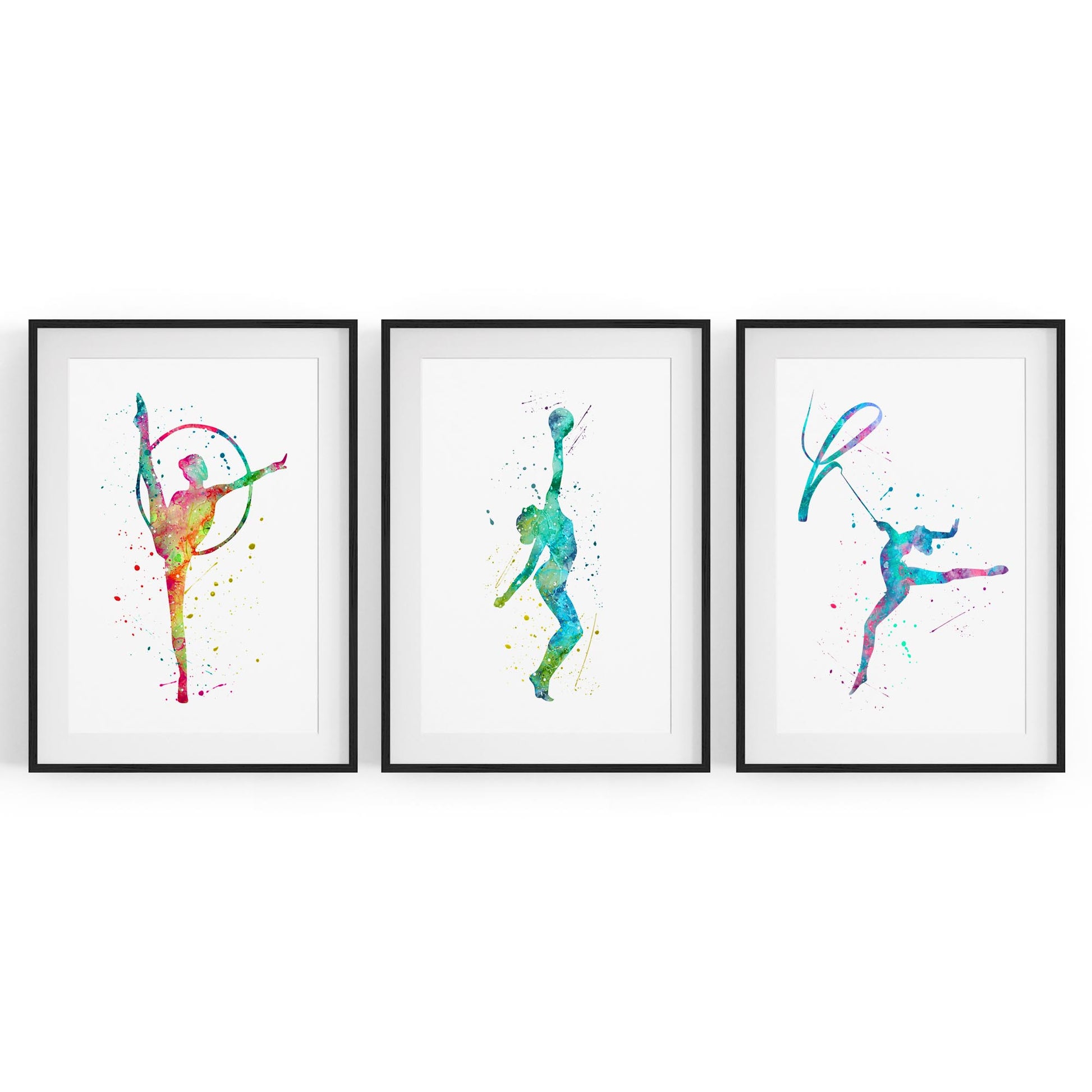 Set of 3 Gymnastics Dance Girls Wall Art - The Affordable Art Company