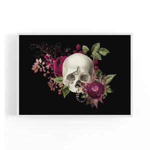 Purple Floral Skull Fashion Girls Bedroom Wall Art #2 - The Affordable Art Company