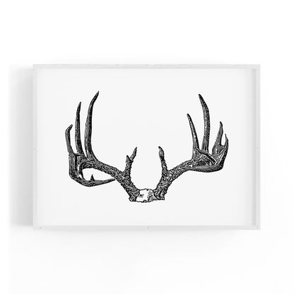 Deer Antlers Hunting Trophy Man Cave Wall Art - The Affordable Art Company