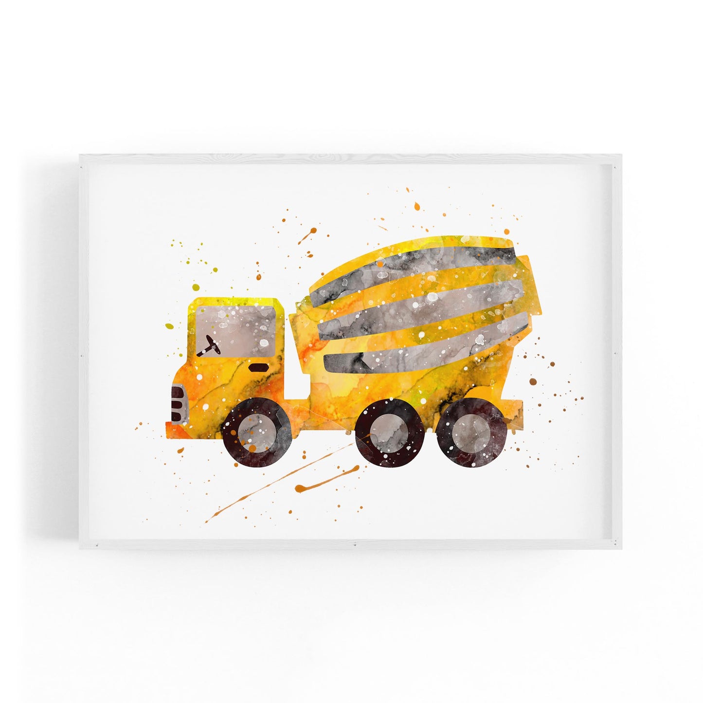 Yellow Mixer Truck Boys Bedroom Nursery Wall Art - The Affordable Art Company