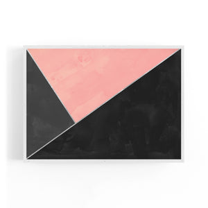 Abstract Pink and Black Geometric Minimal Wall Art - The Affordable Art Company