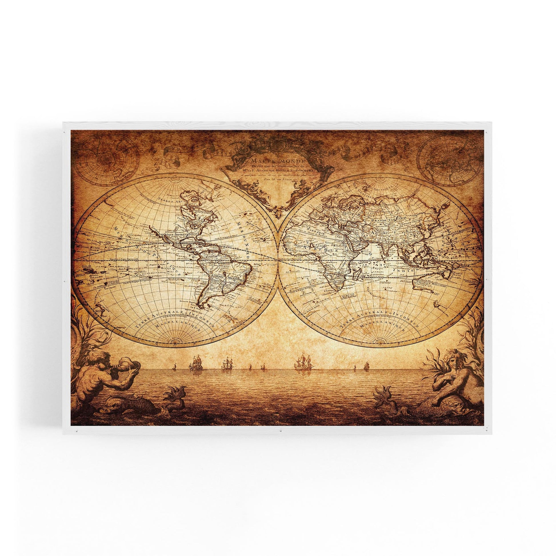 Vintage World Map Old Wall Art #4 - The Affordable Art Company