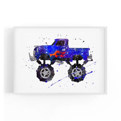 Monster Truck Cartoon Boys Bedroom Truck Wall Art - The Affordable Art Company