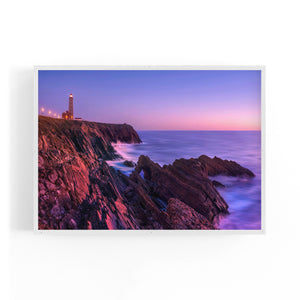 Lighthouse Sunset Photograph Coastal Wall Art - The Affordable Art Company