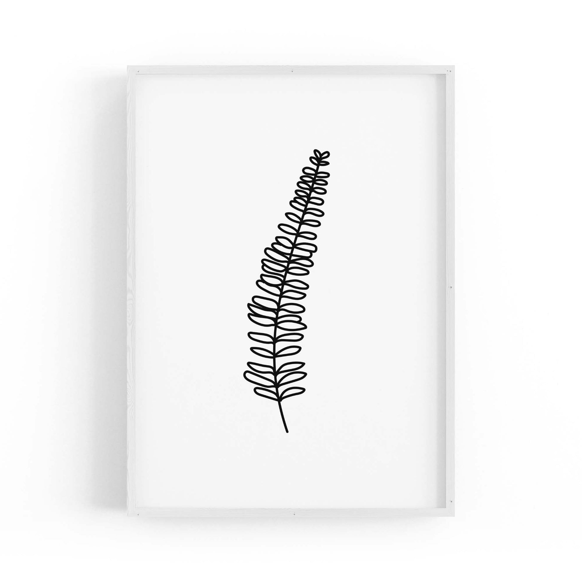 Fern Leave Minimal Line Nature Drawing Wall Art - The Affordable Art Company