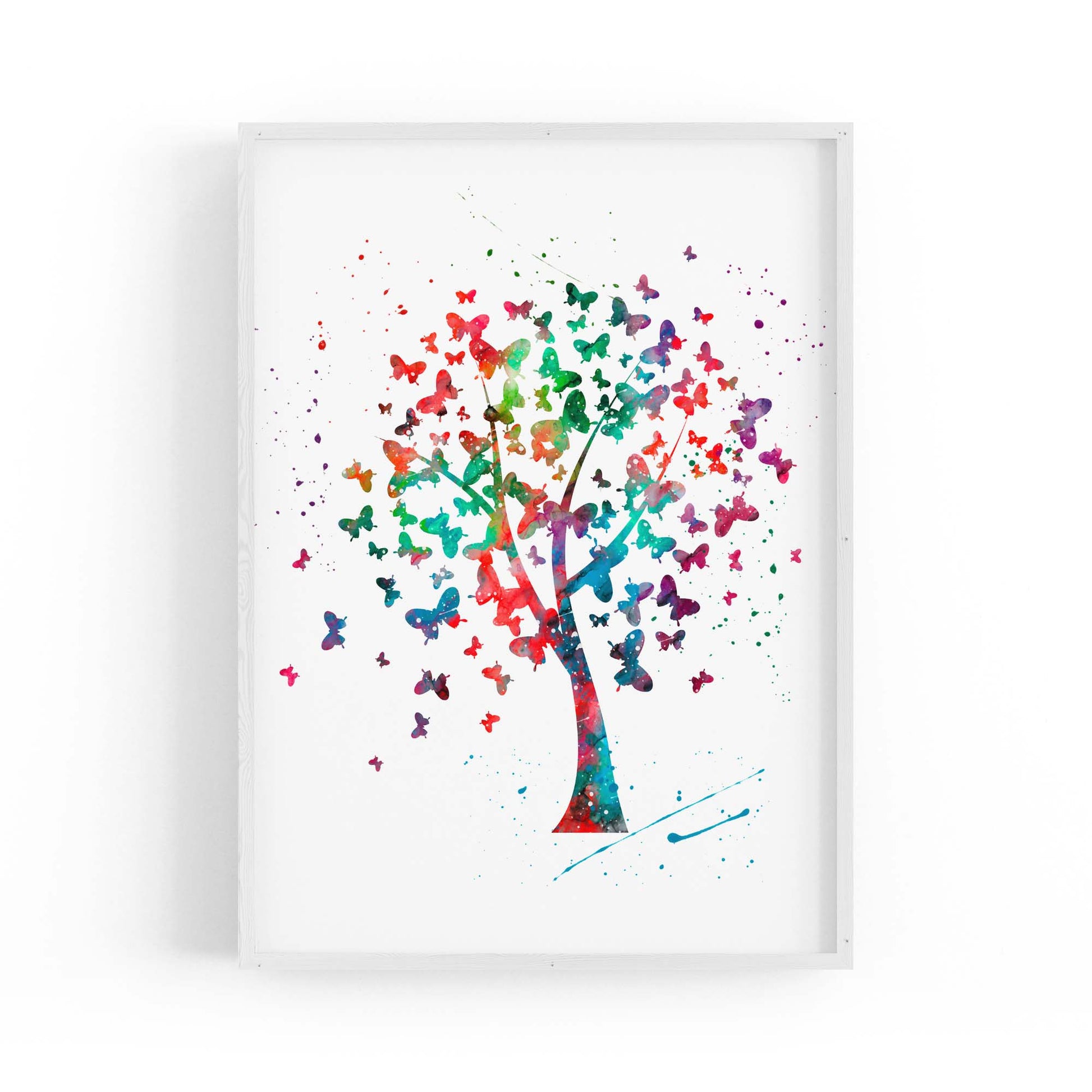 Butterfly Tree Cute Nursery Baby Toddler Wall Art - The Affordable Art Company