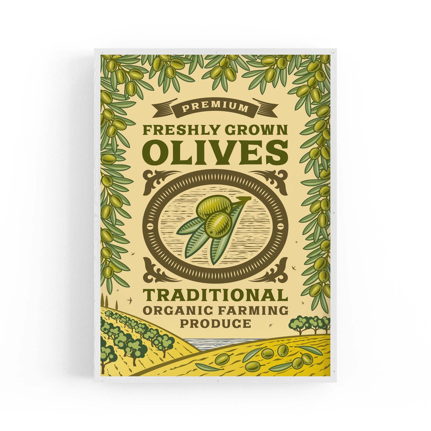 Vintage Olives Farmhouse Kitchen Cafe Wall Art #2 - The Affordable Art Company