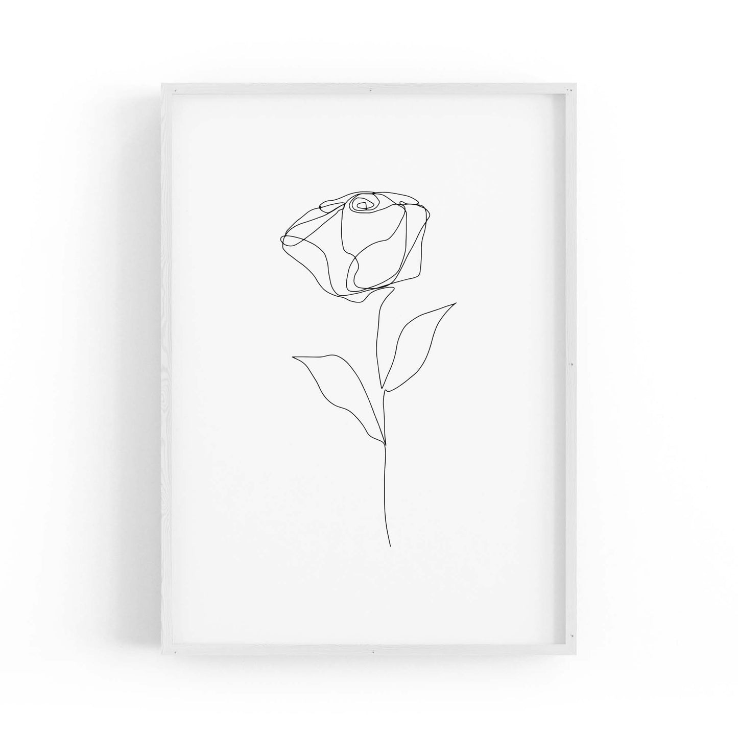 Minimal Rose Flower Line Drawing Abstract Wall Art #5 - The Affordable Art Company