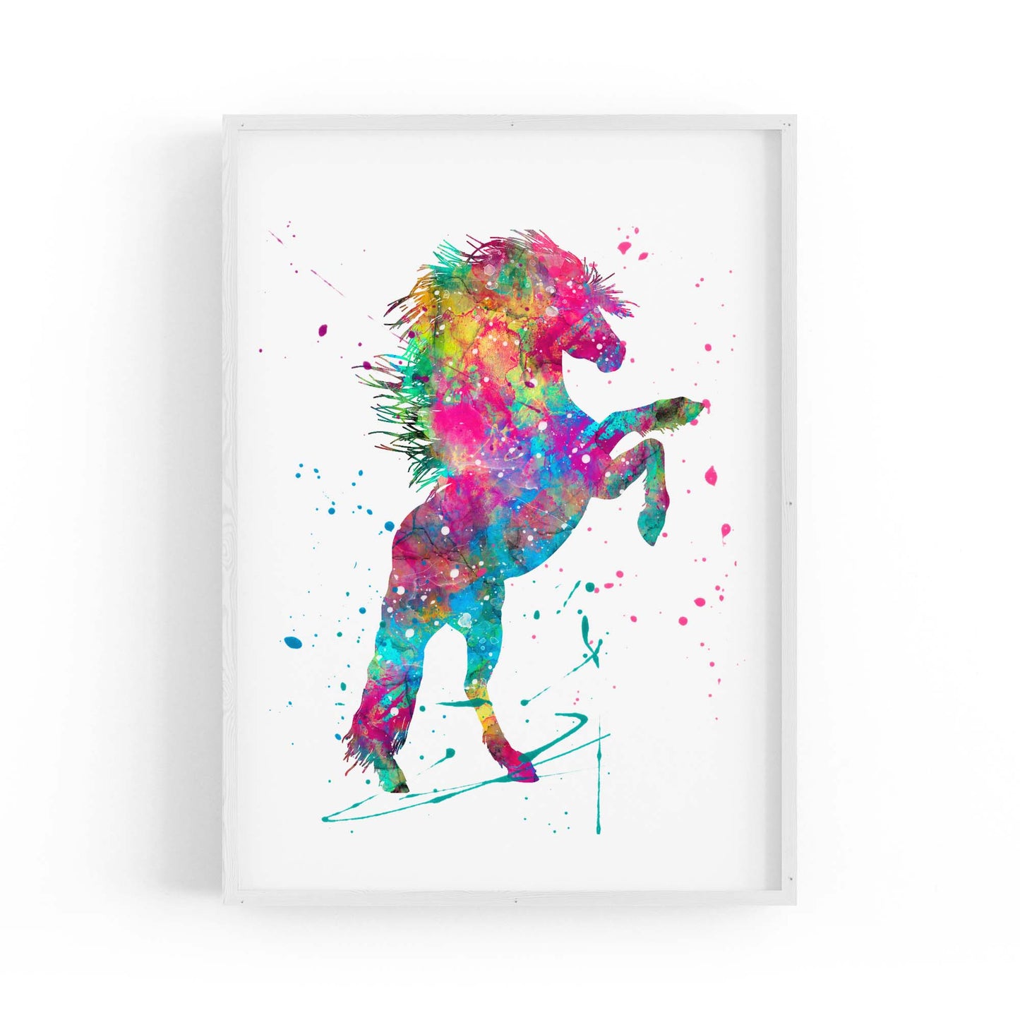 Horse Painting Girls Bedroom Colourful Wall Art #2 - The Affordable Art Company