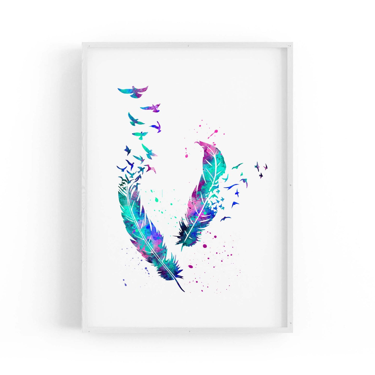 Feather Painting Colourful Bird Wall Art #2 - The Affordable Art Company