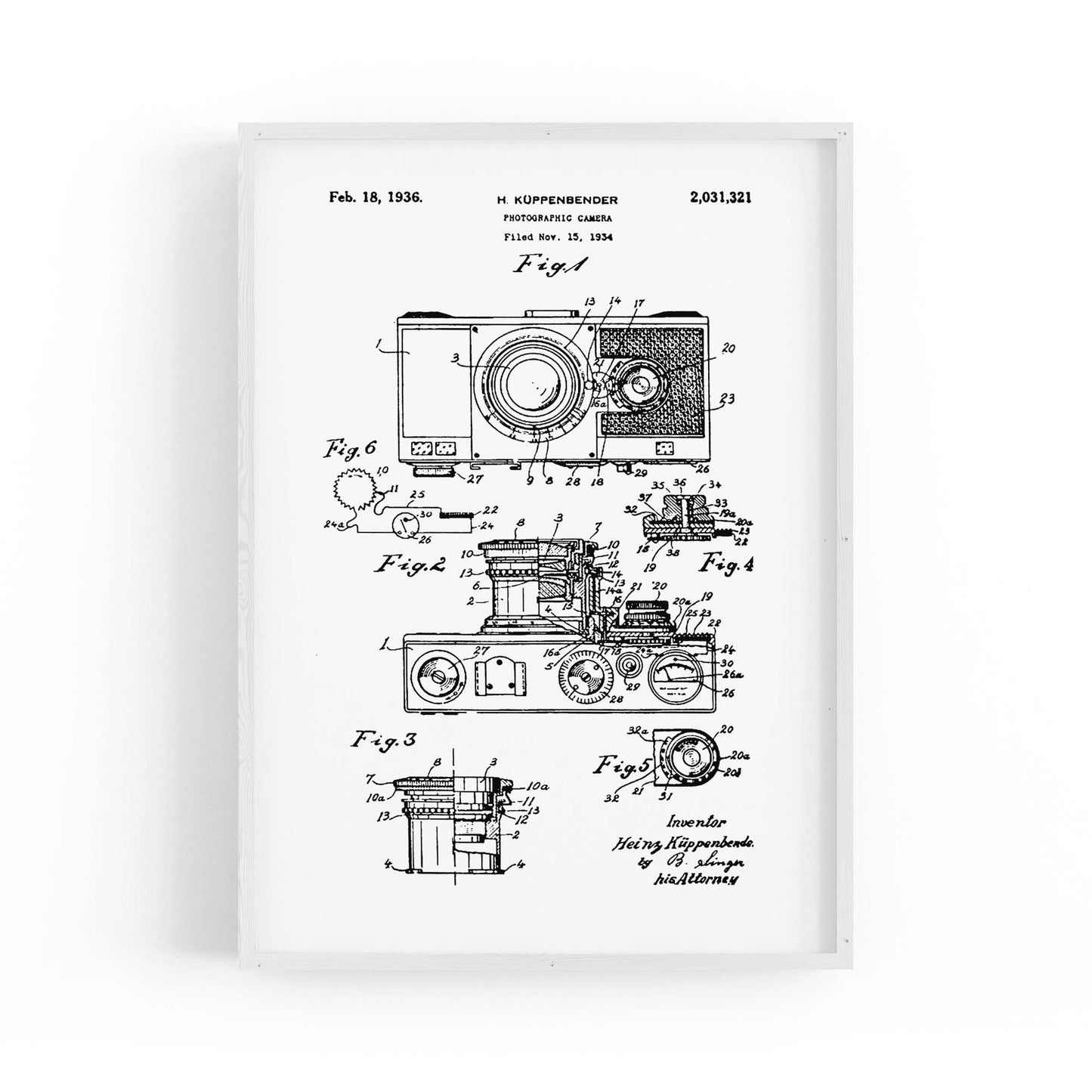 Vintage Camera Patent Photographer Wall Art #2 - The Affordable Art Company