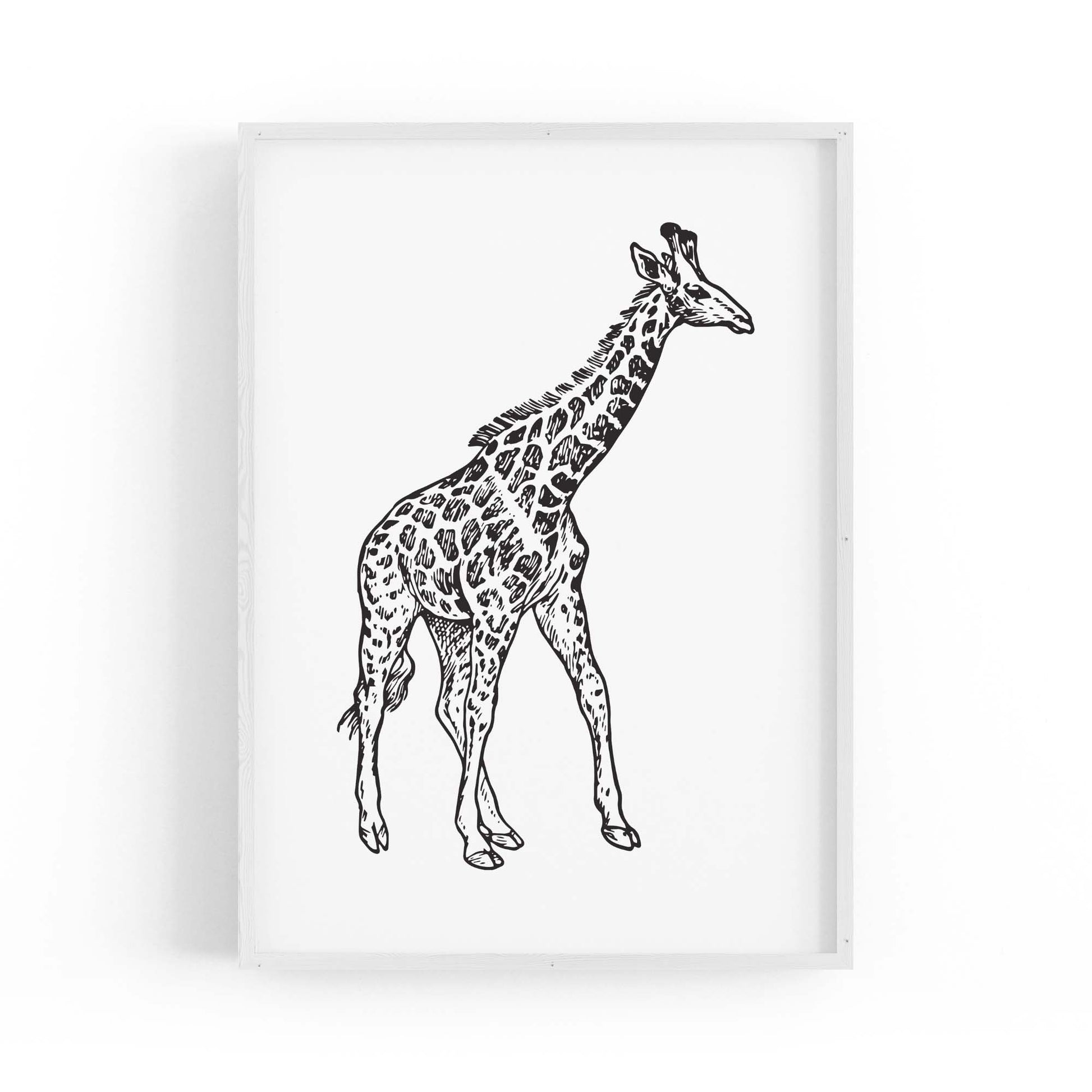 Detailed Giraffe Drawing Safari Animal Wall Art - The Affordable Art Company