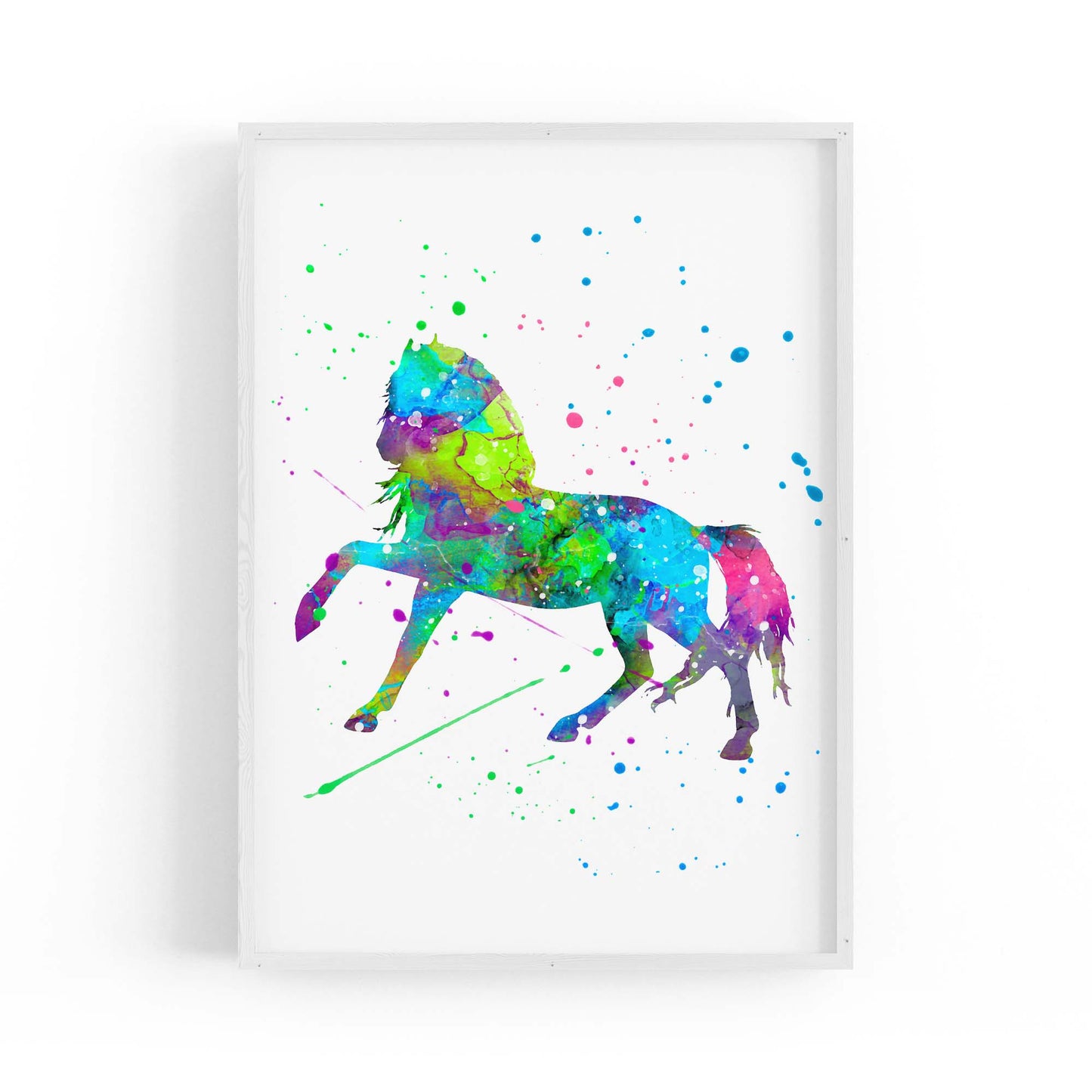 Horse Painting Girls Bedroom Colourful Wall Art #1 - The Affordable Art Company