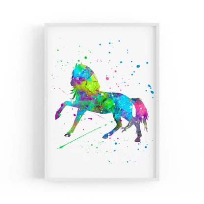 Horse Painting Girls Bedroom Colourful Wall Art #1 - The Affordable Art Company