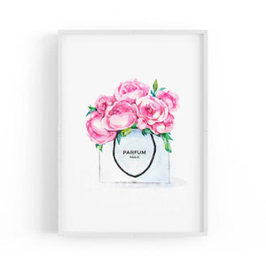 Pink Floral Perfume Bottle Fashion Flowers Wall Art #1 - The Affordable Art Company