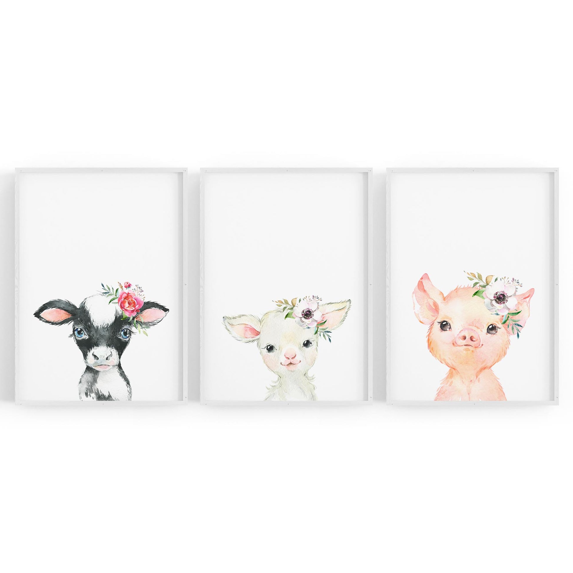 Set of Cute Baby Farm Animals Nursery Wall Art #1 - The Affordable Art Company