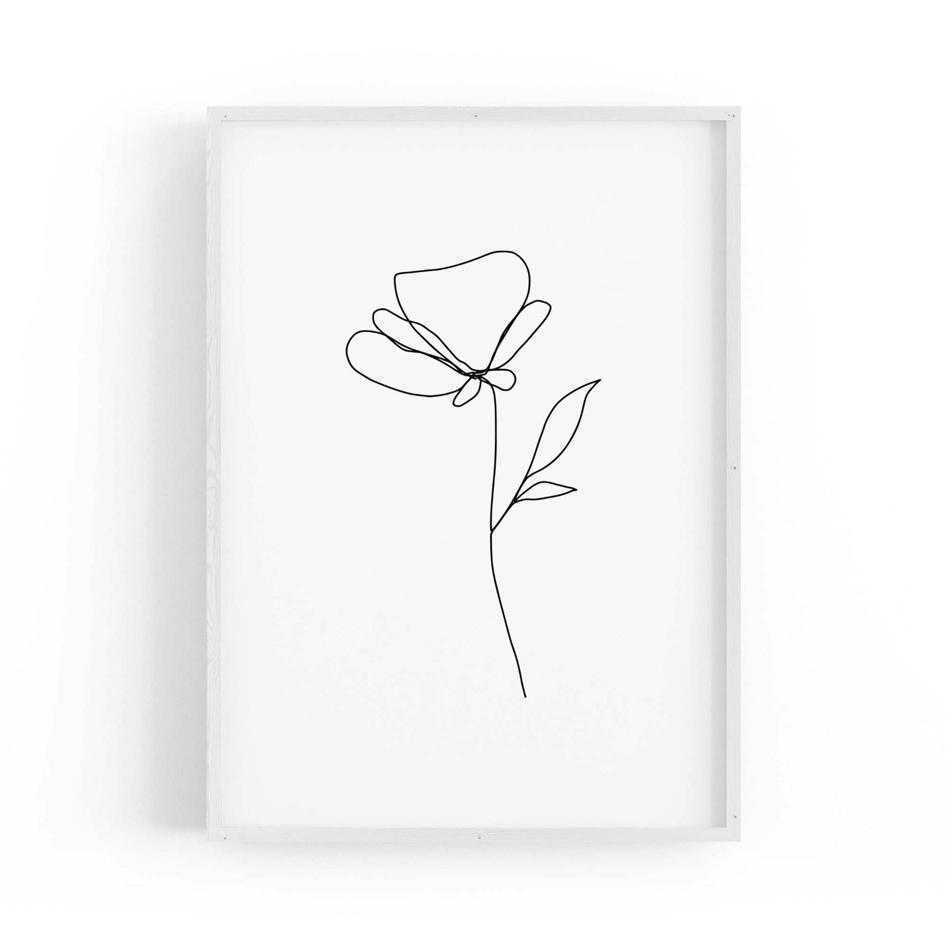 Minimal Floral Drawing Flower Abstract Wall Art #19 - The Affordable Art Company