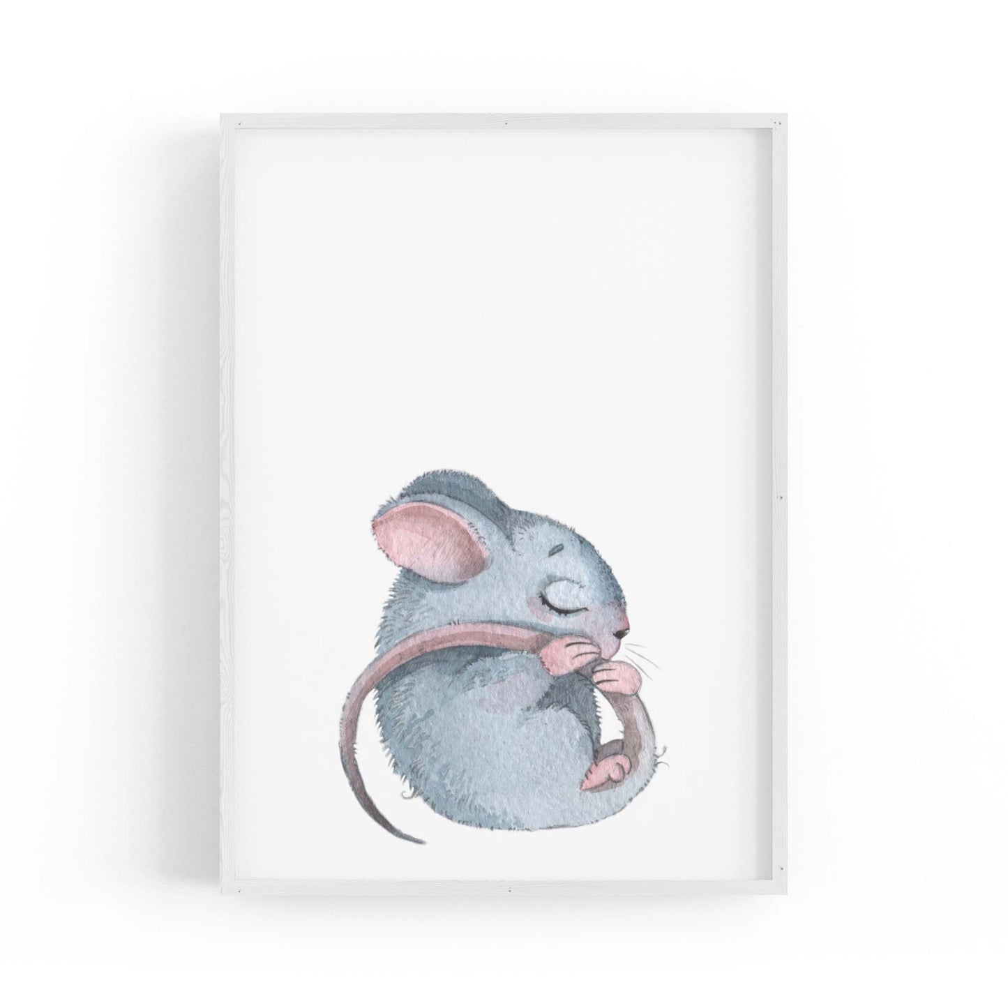Sleeping Mouse Cartoon Animal Nursery Wall Art #1 - The Affordable Art Company