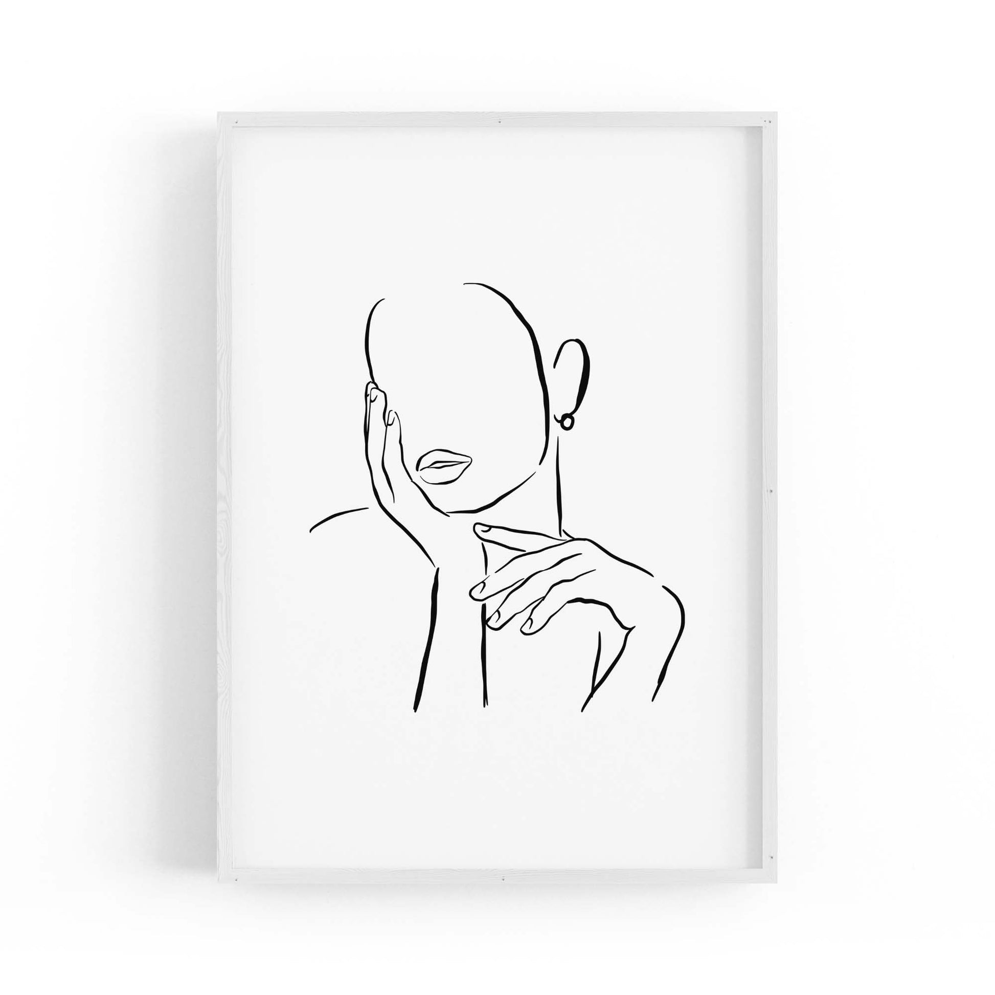 Seductive Female Face Minimal Fashion Wall Art - The Affordable Art Company