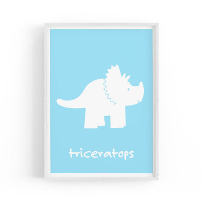 Tricerotops Dinosaur Boys Bedroom Nursery Wall Art - The Affordable Art Company