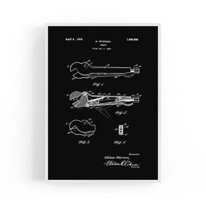 Vintage Wrench Tool Patent Wall Art #1 - The Affordable Art Company