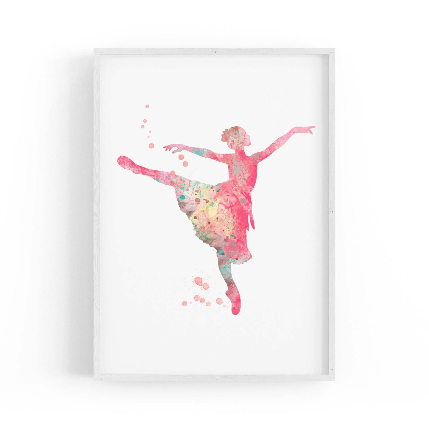 Pink Ballerina Girls Bedroom Ballet Dance Wall Art - The Affordable Art Company