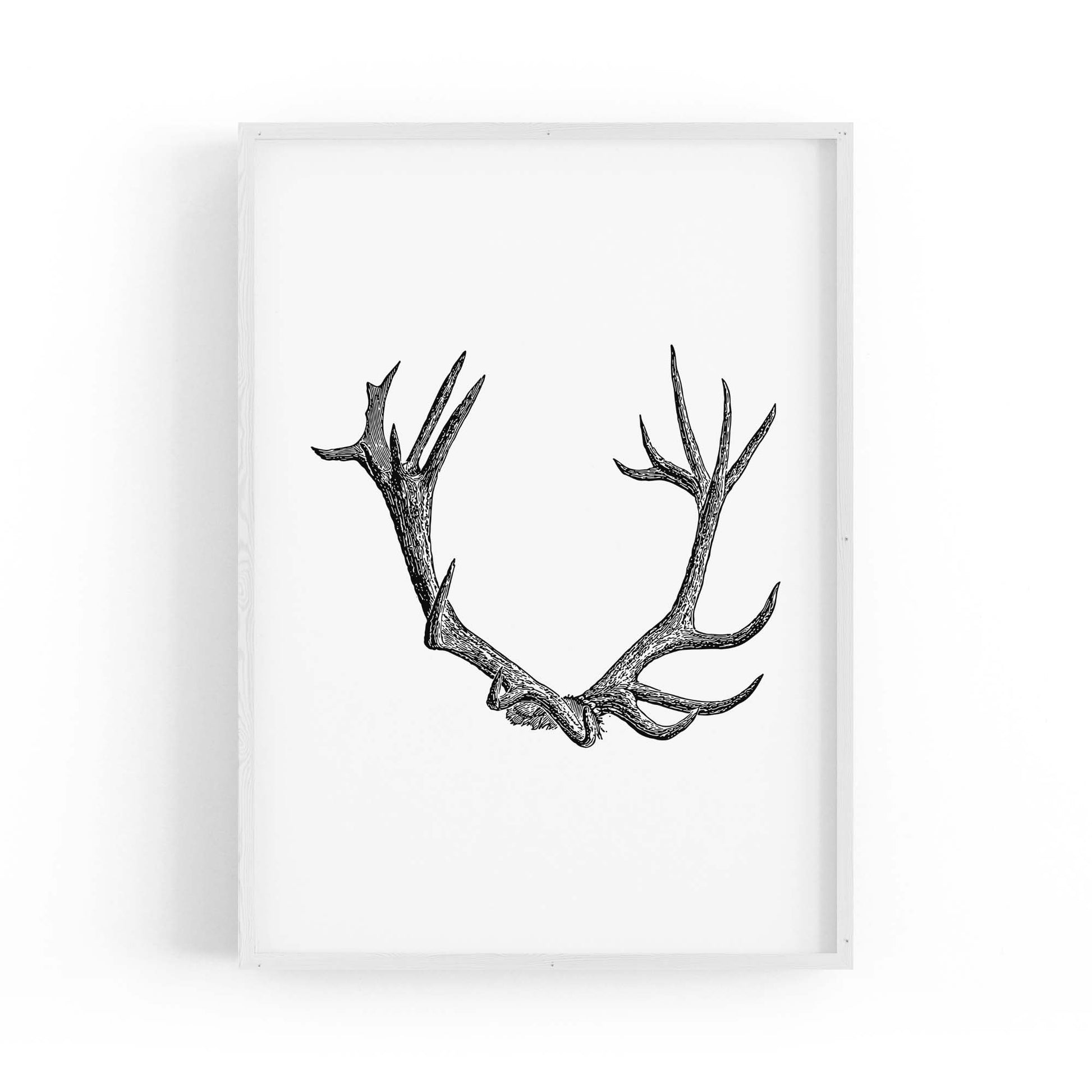Antlers Hunting Drawing Man Cave Wall Art #1 - The Affordable Art Company