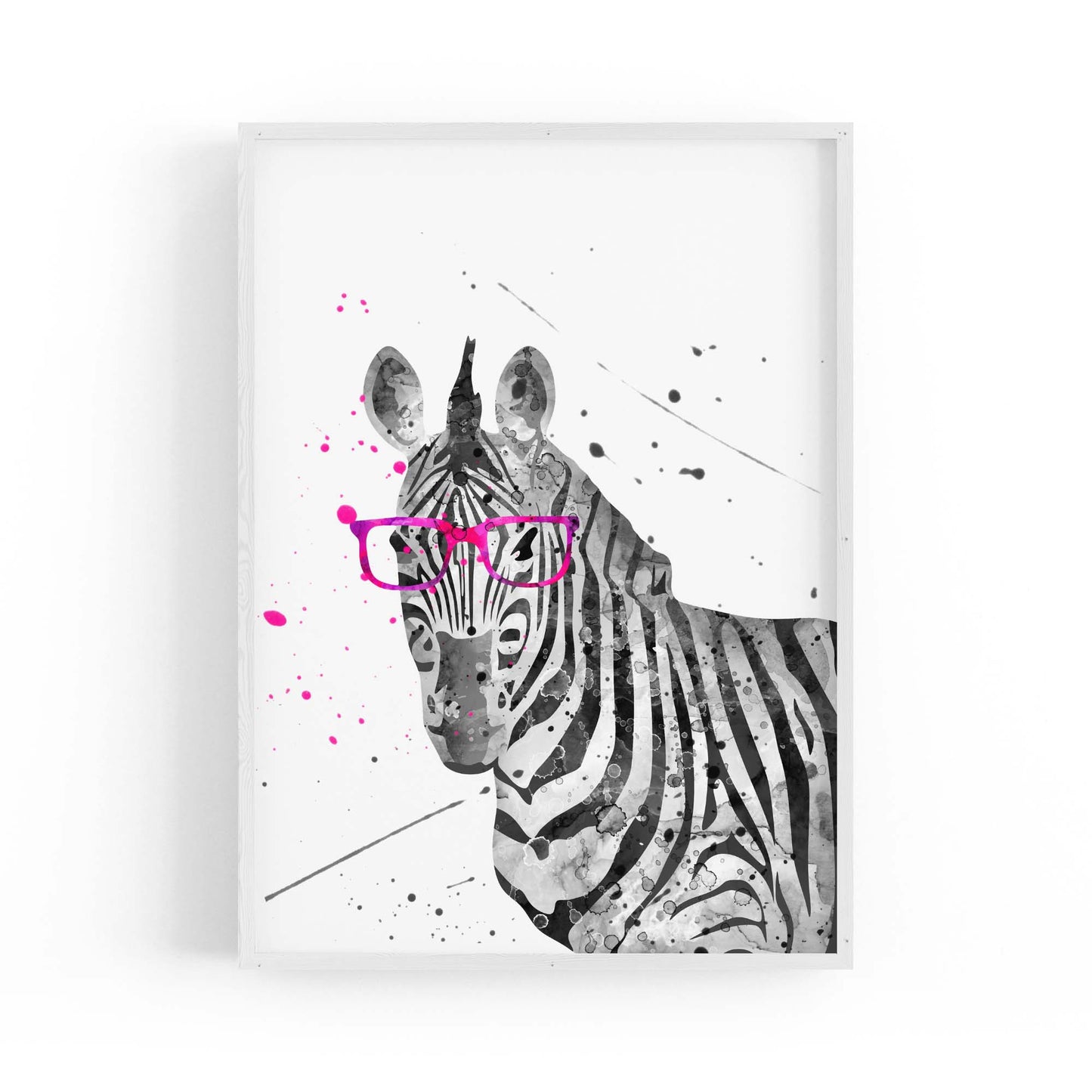 Zebra with Glasses Nursery Cute Baby Wall Art - The Affordable Art Company