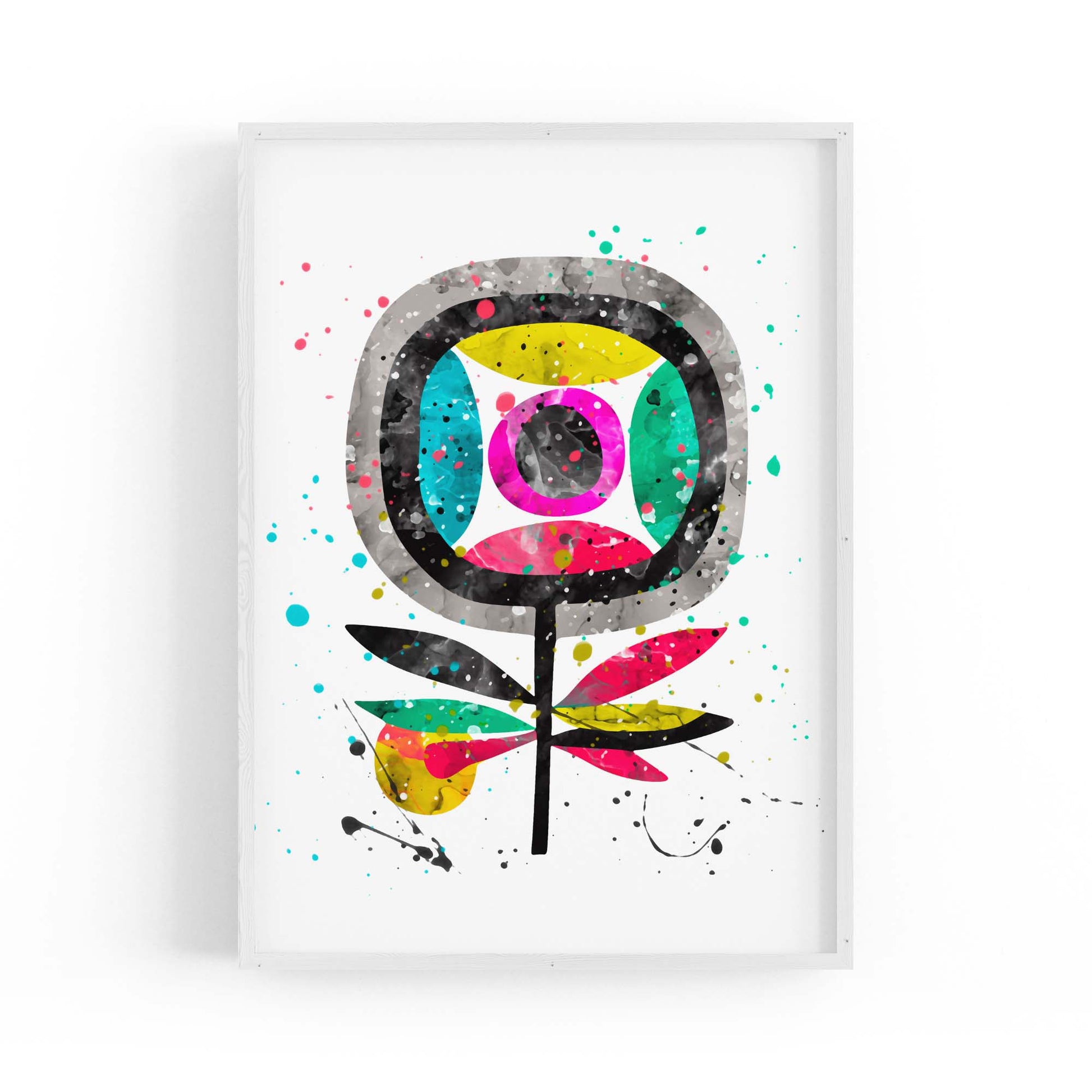 Scandi Flower Colourful Kitchen Cafe Wall Art #1 - The Affordable Art Company