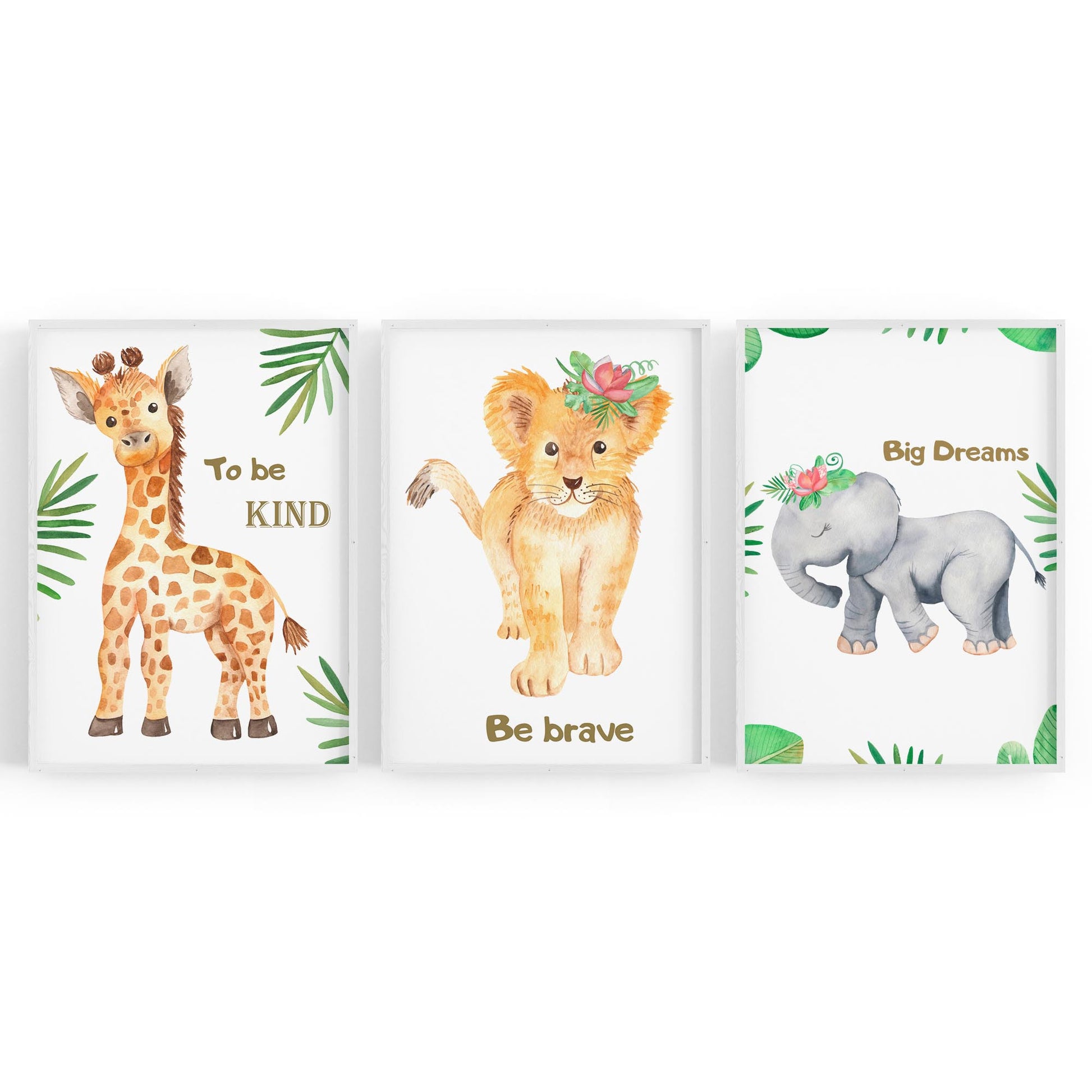 Set of Cute Baby Safari Animals Nursery Wall Art #5 - The Affordable Art Company