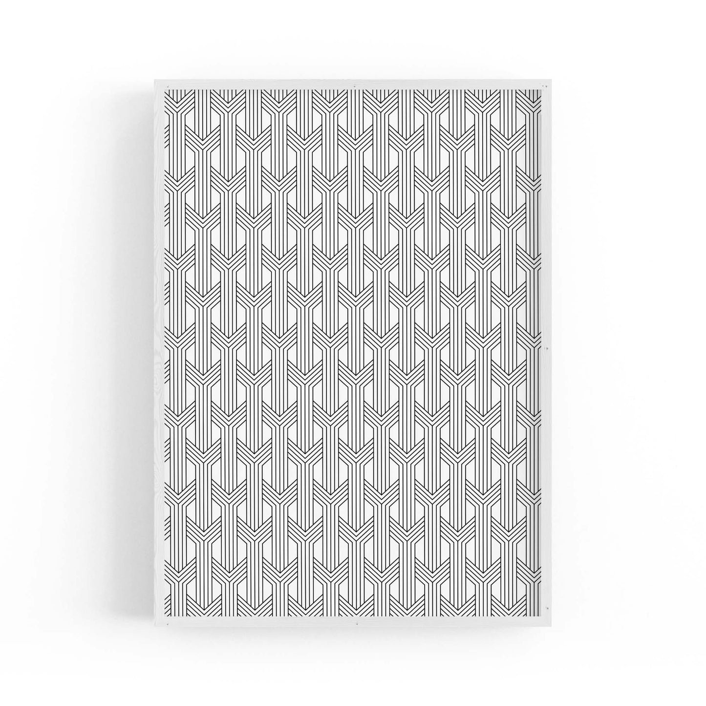 Geometric Pattern Abstract Black & White Wall Art #2 - The Affordable Art Company