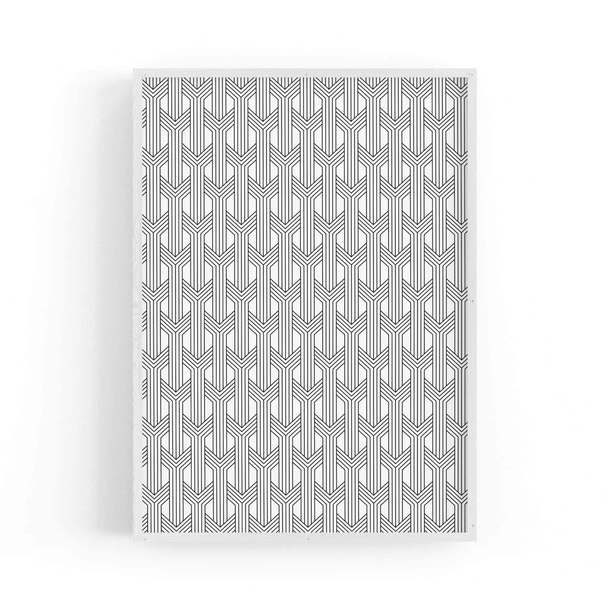 Geometric Pattern Abstract Black & White Wall Art #2 - The Affordable Art Company