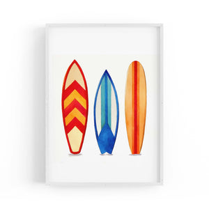 Surfboard Watercolour Australian Surf Wall Art - The Affordable Art Company