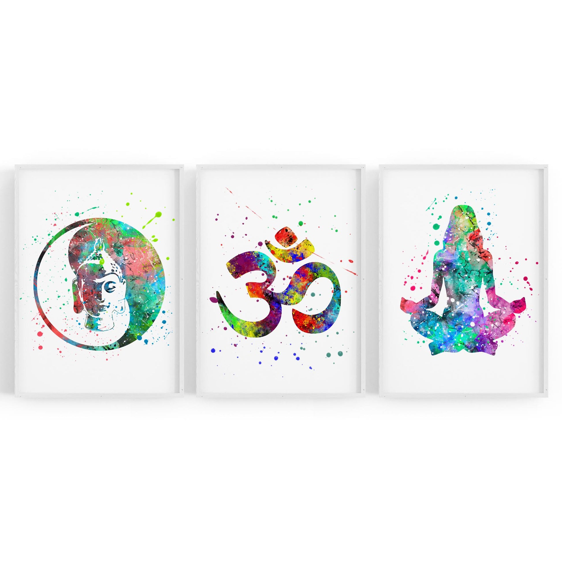 Set of Yoga Studio Watercolour Calming Wall Art - The Affordable Art Company