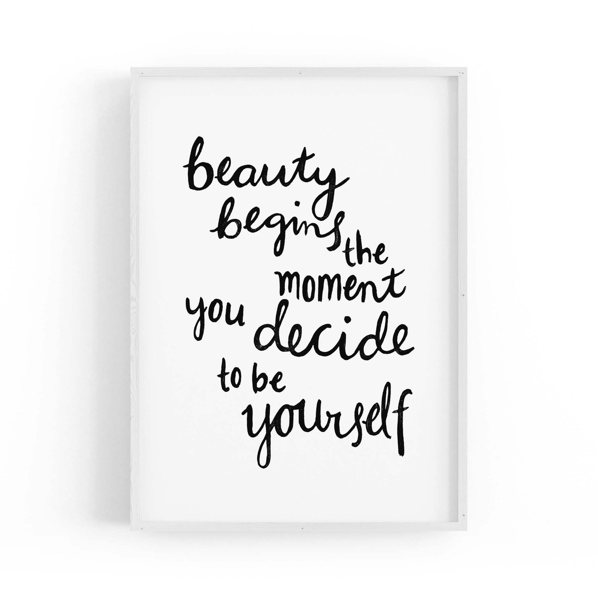 "Beauty Begins..." Bedroon Fashion Quote Wall Art - The Affordable Art Company