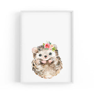 Cute Baby Hedgehog Nursery Animal Gift Wall Art - The Affordable Art Company