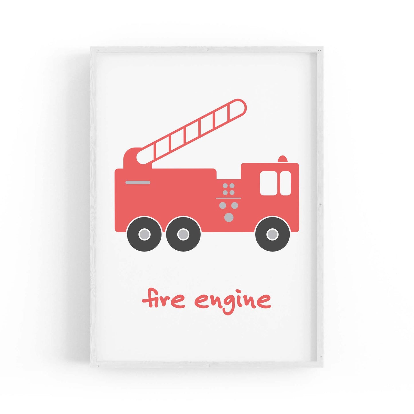 Red Fire Engine Boys Bedroom Nursery Wall Art - The Affordable Art Company