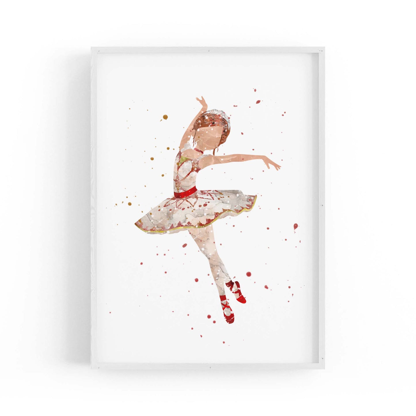 White Ballerina Girls Bedroom Ballet Wall Art #1 - The Affordable Art Company