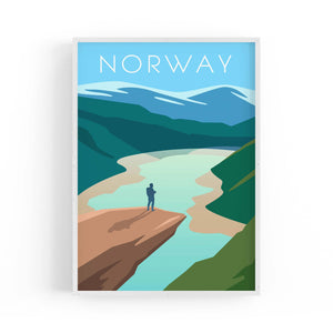 Retro Norway World Travel Vintage Wall Art - The Affordable Art Company