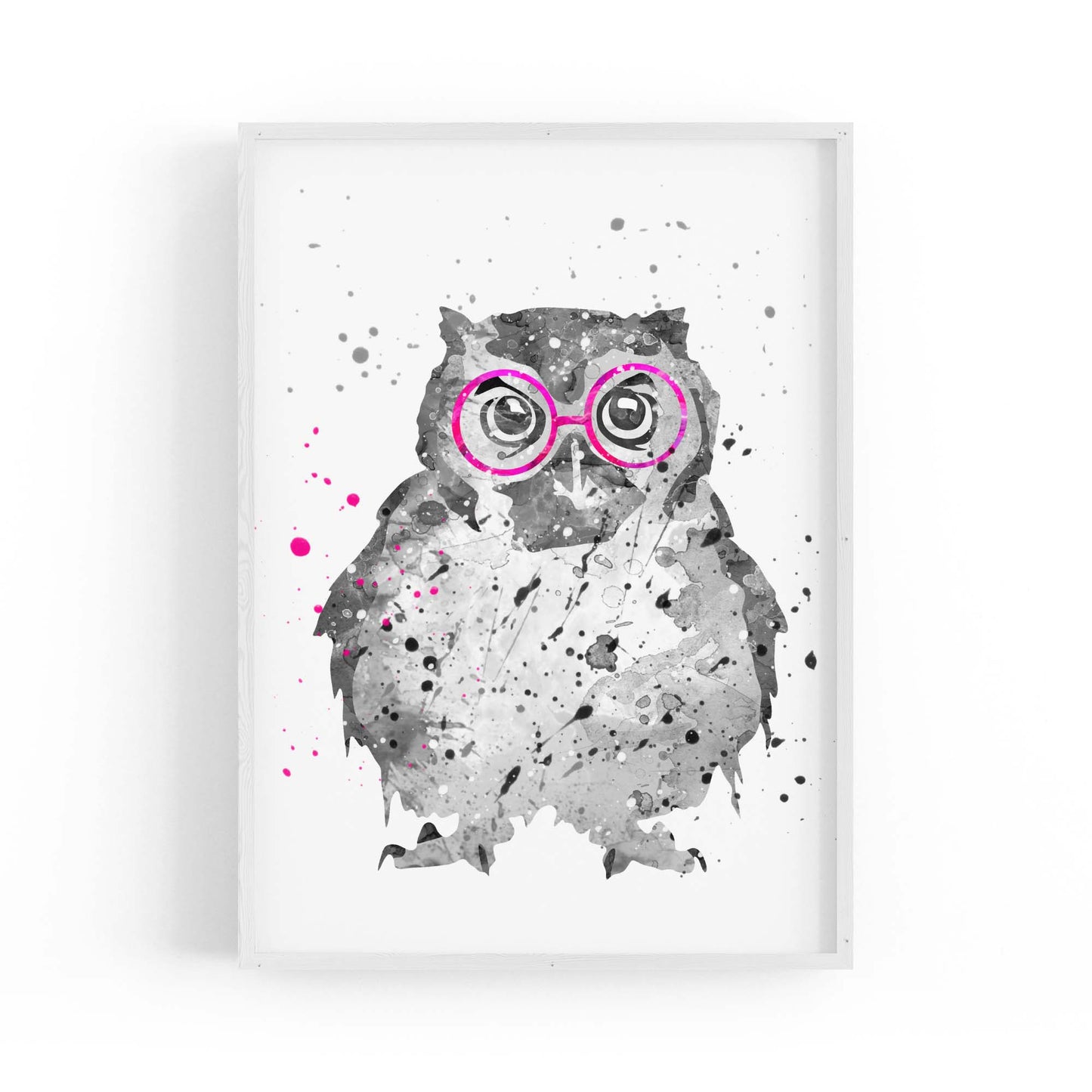 Owl with Glasses Nursery Animal Bedroom Wall Art - The Affordable Art Company
