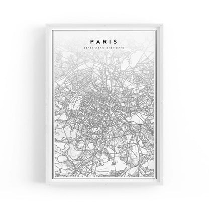 Paris France Minimal Map Travel Wall Art - The Affordable Art Company