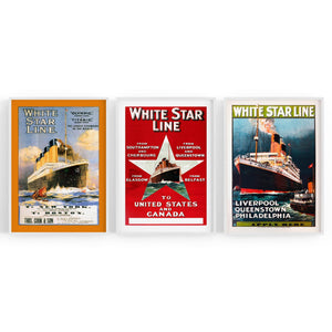 Set of Vintage White Star Line Advert Wall Art - The Affordable Art Company