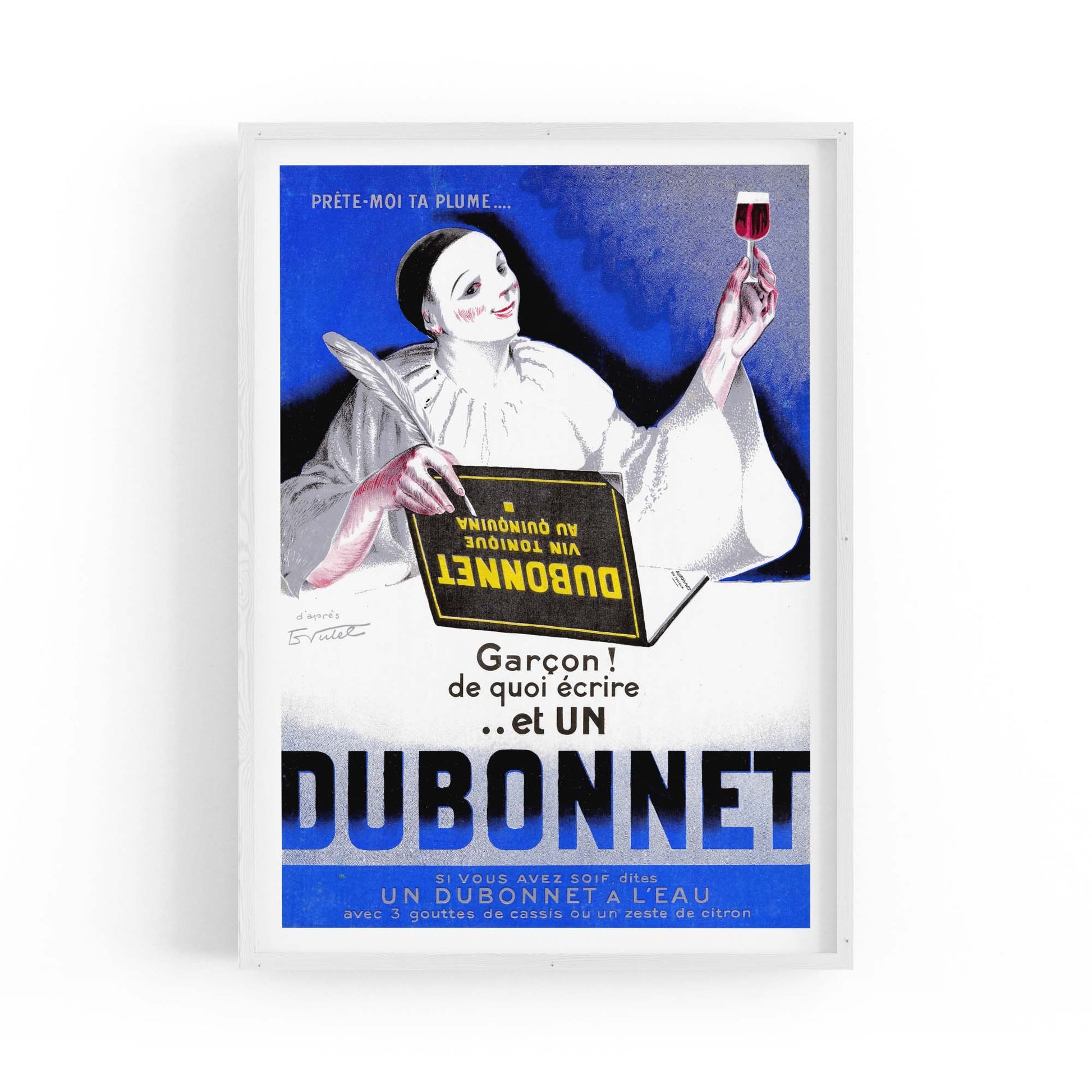 Blue Dubonnet Aperitif Vintage Advert Wall Art - The Affordable Art Company