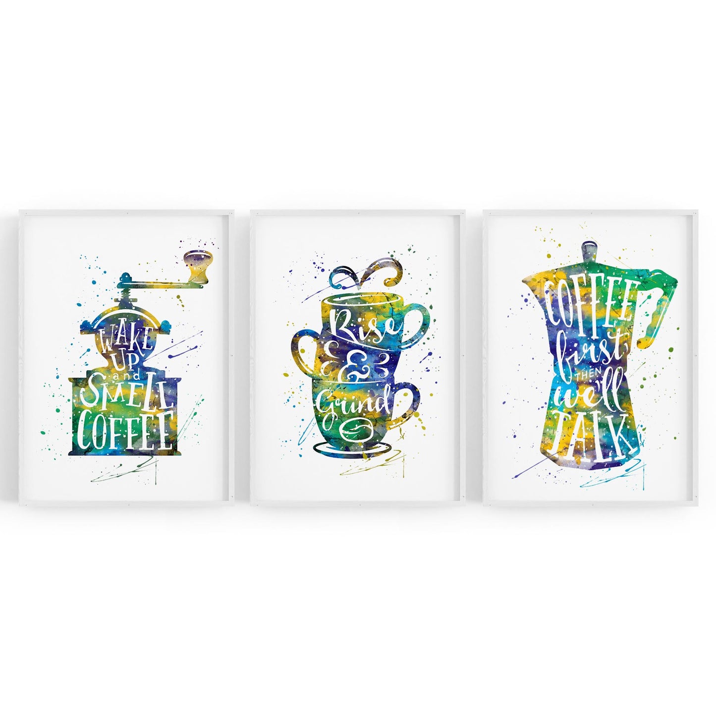 Set of Coffee Lovers Kitchen Cafe Style Wall Art - The Affordable Art Company