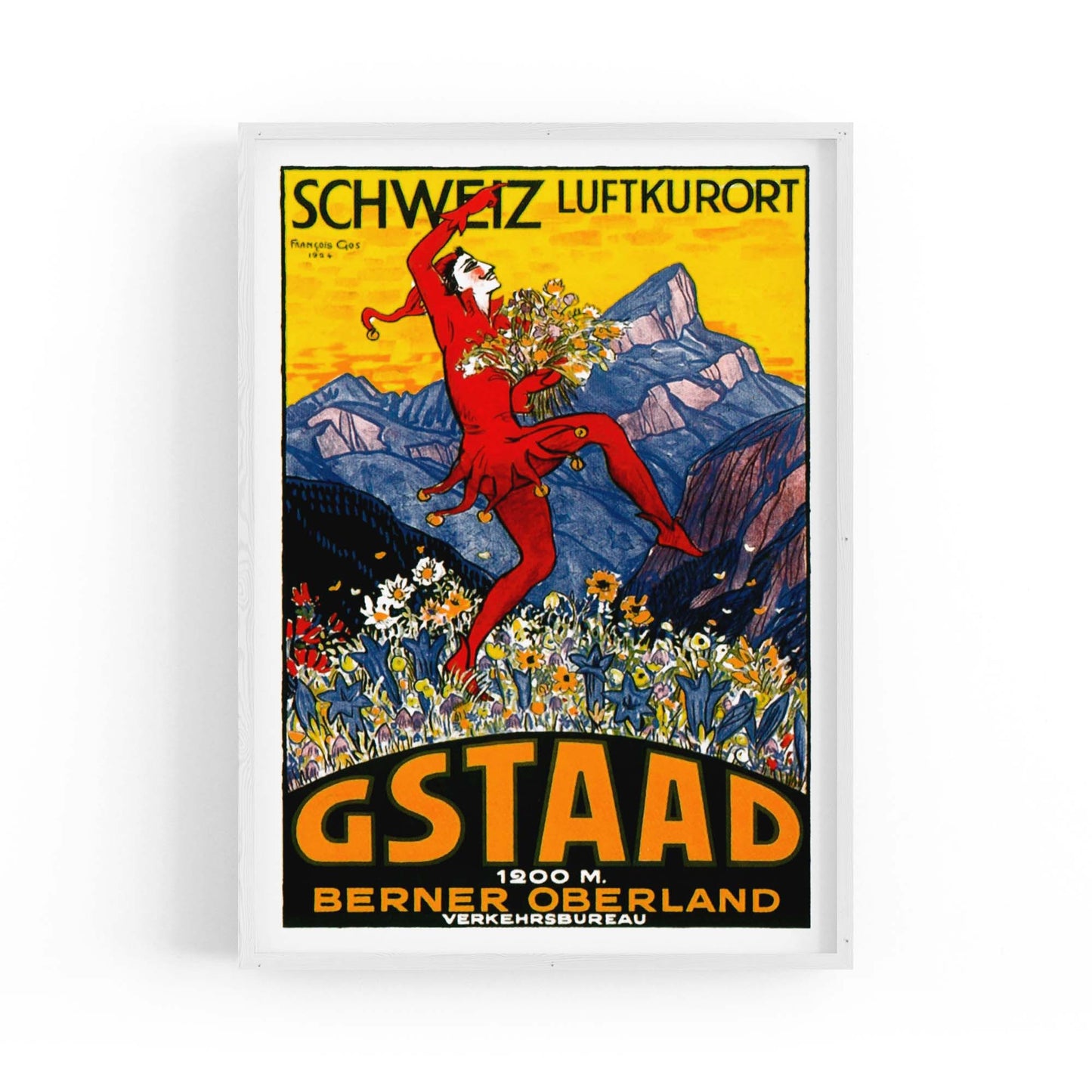 Gstaad, Switzerland Vintage Advert Wall Art - The Affordable Art Company