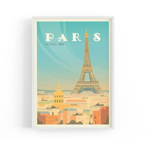 Retro Paris France Vintage Travel European Wall Art - The Affordable Art Company