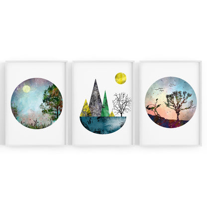 Set of Scandi Nature Landcape Wall Art - The Affordable Art Company