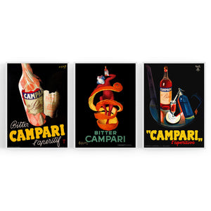 Set of Italian Campari Vintage Cafe Restaurant Art - The Affordable Art Company