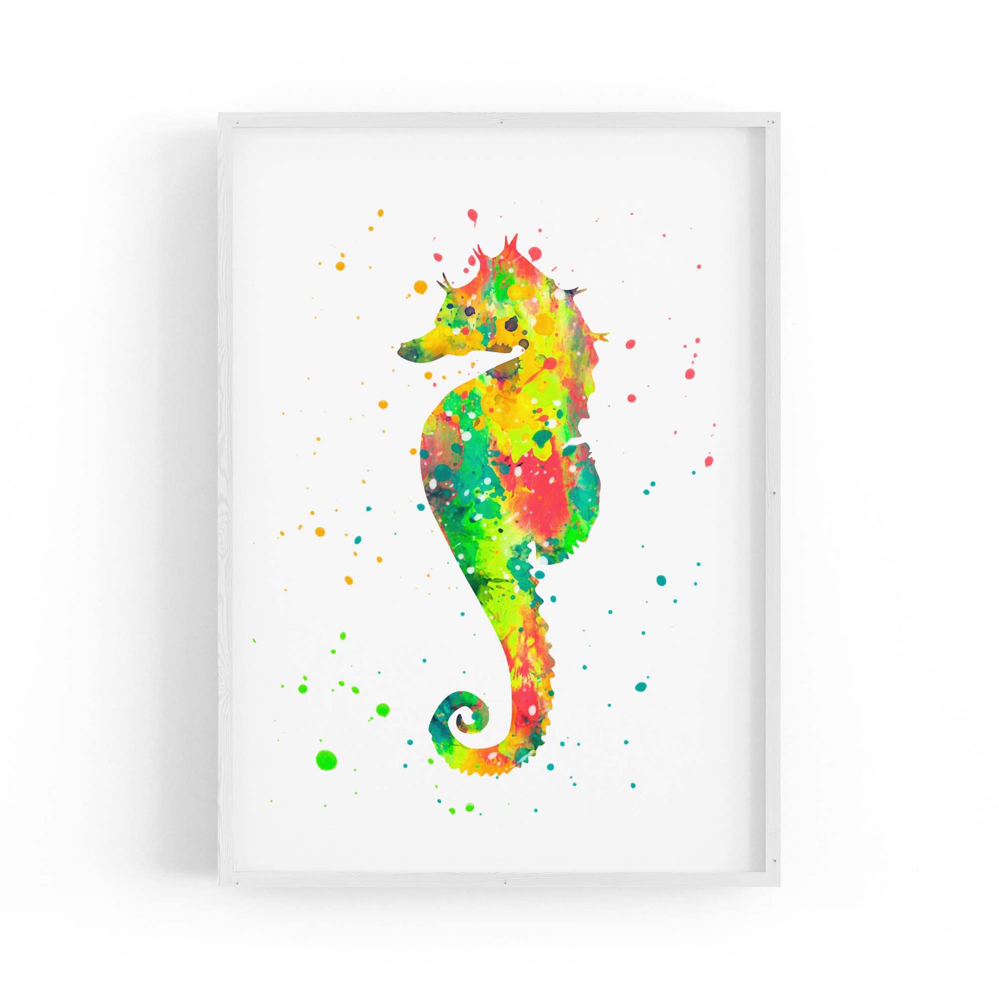 Seahorse Cartoon Sealife Nursery Baby Wall Art #1 - The Affordable Art Company