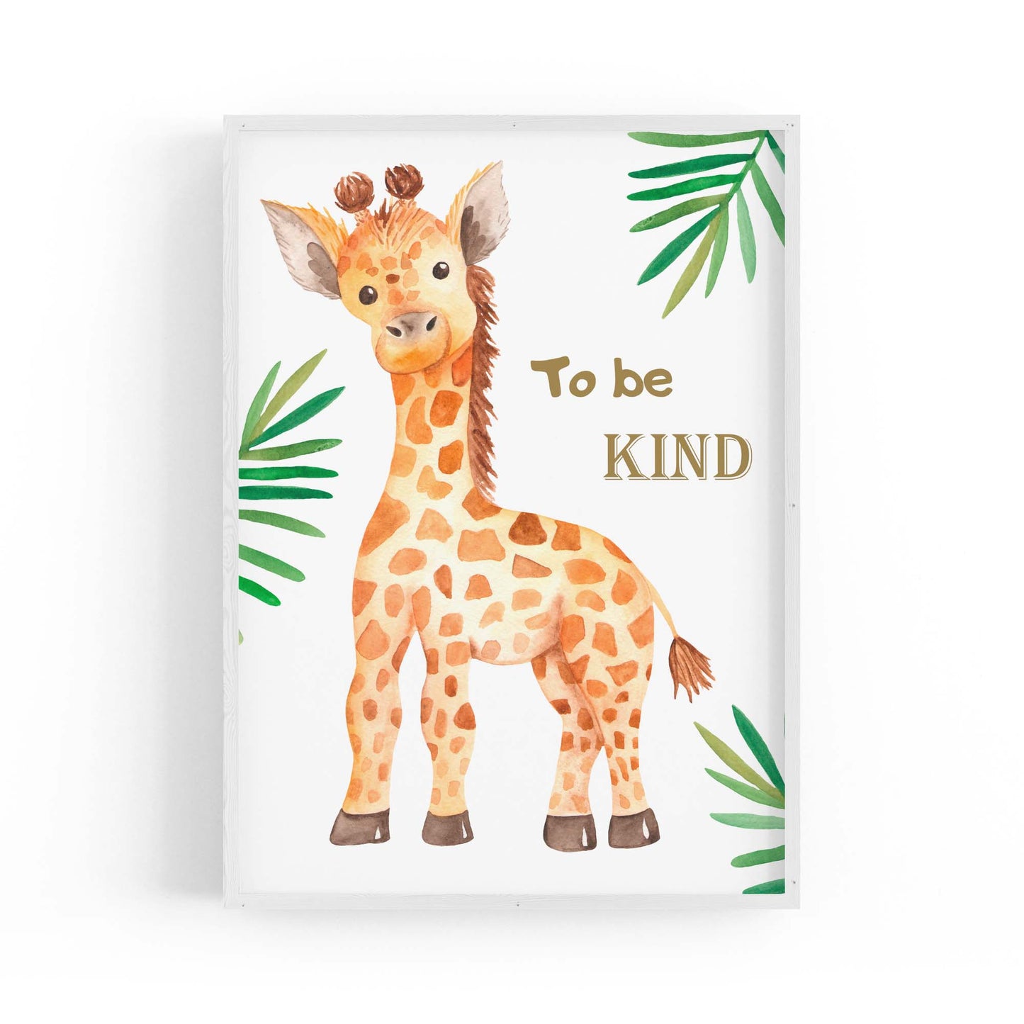 Giraffe "To Be Kind" Quote Nursery Baby Wall Art - The Affordable Art Company